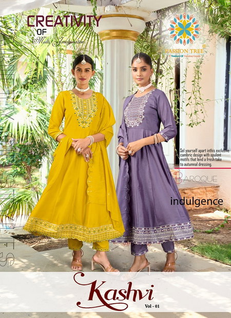 Kashvi Vol 1 By Passion Tree Anarkali Kurti With Bottom Dupatta Wholesale Online